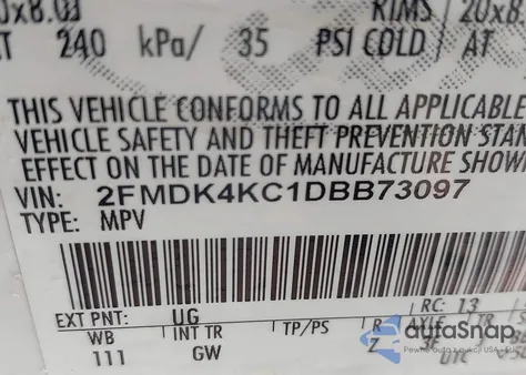 2013 Ford Edge Limited из США, поврежденный, VIN 2FMDK4KC1DBB73097